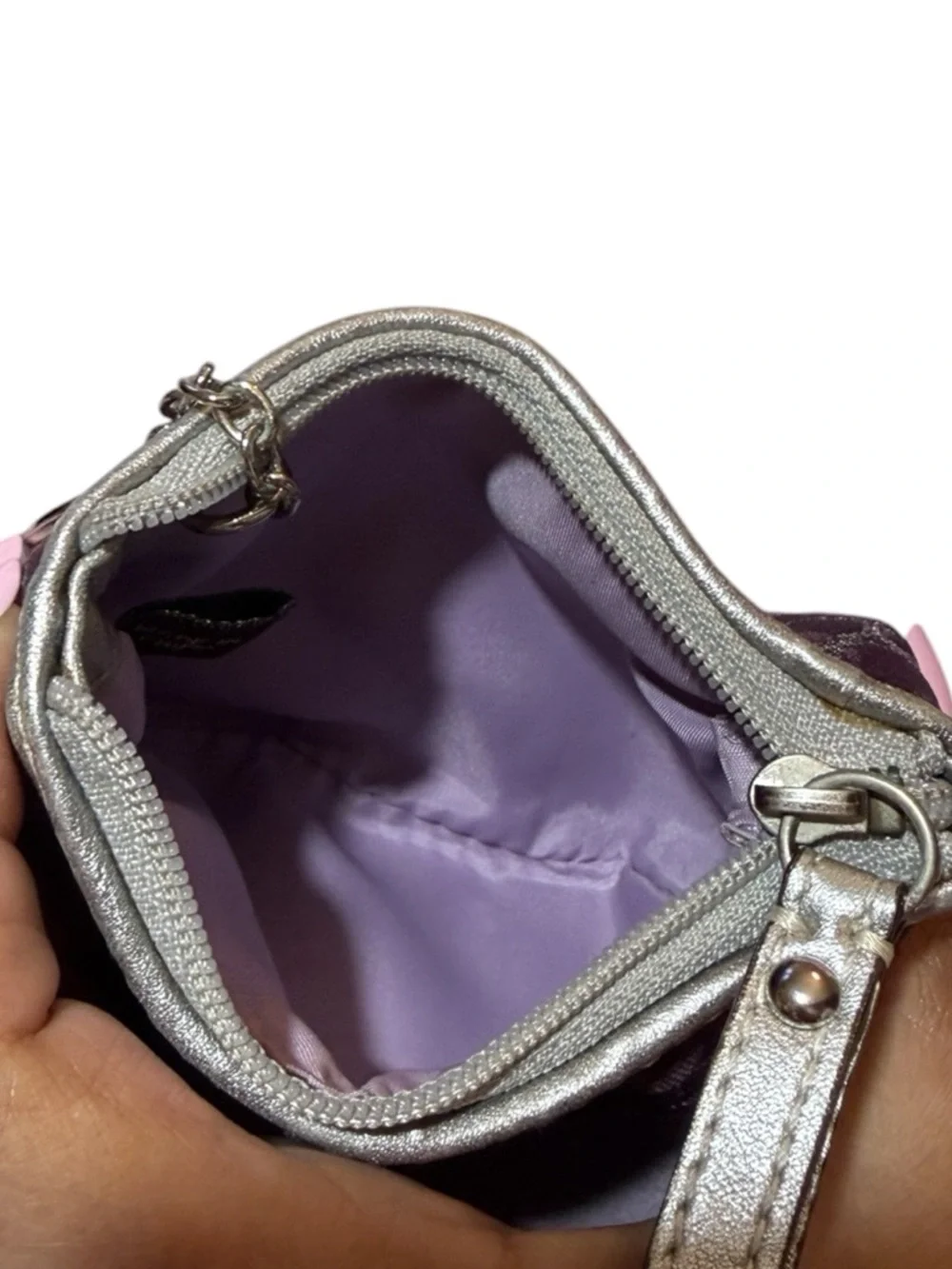 Vintage Coach Purple Lurex Optic Signature Mini Coin Purse/Keychain/Bag Charm - Picture 7 of 8